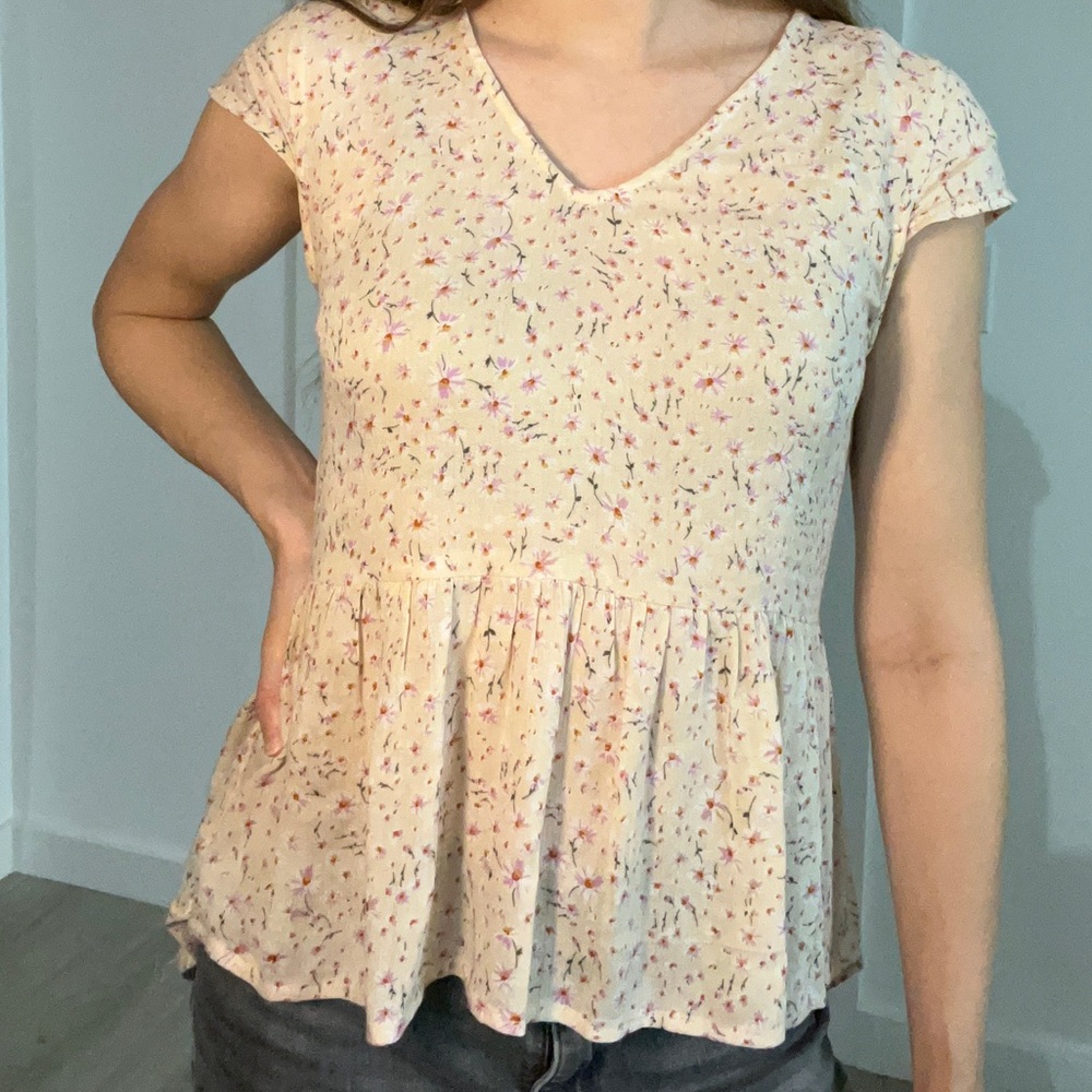 COPY - Sun & Sam Dainty Cream Flower Blouse